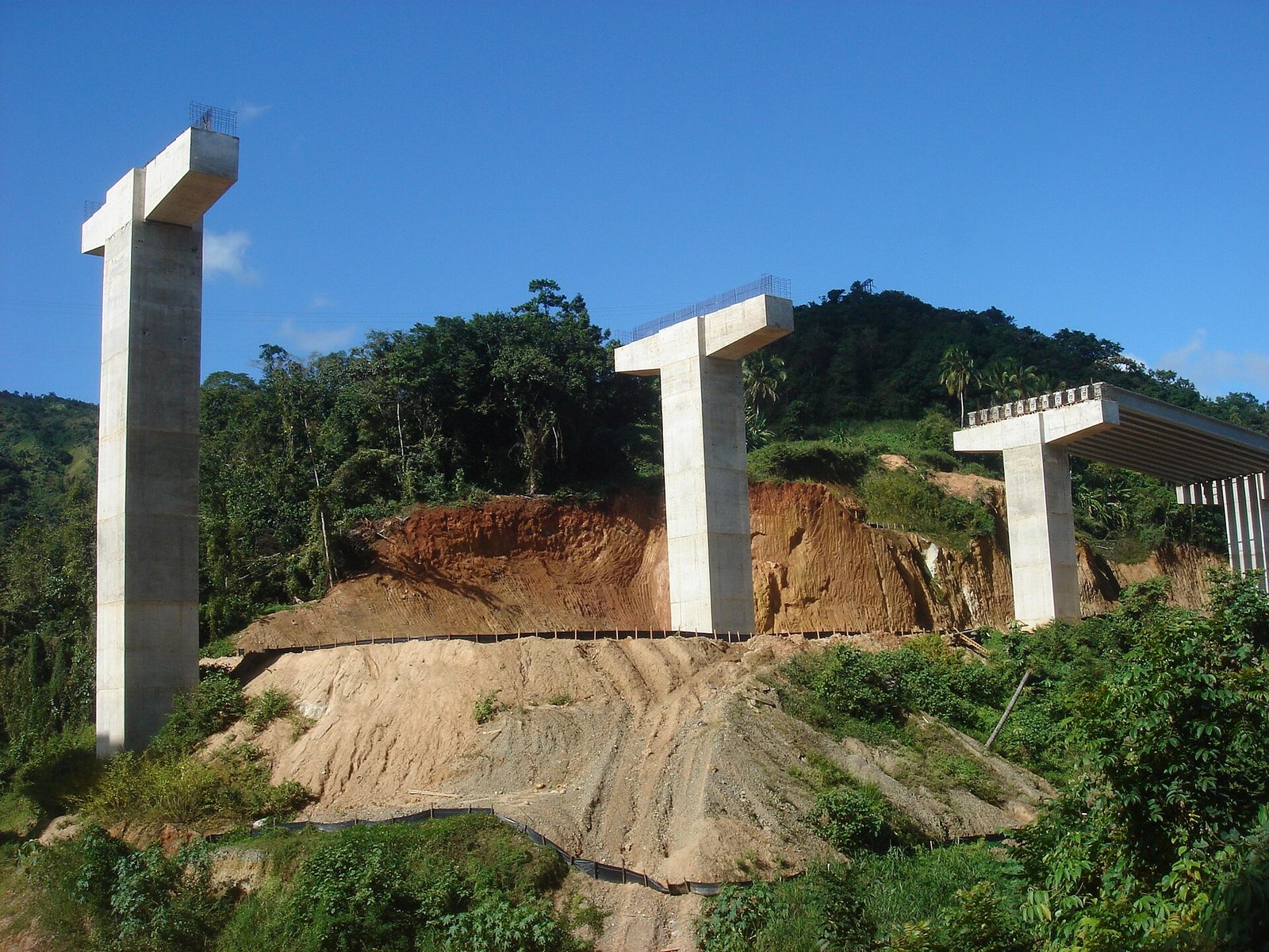 A new highway bridge under construction in Utuado, Puerto Rico